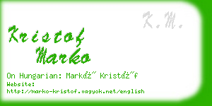 kristof marko business card