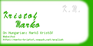 kristof marko business card